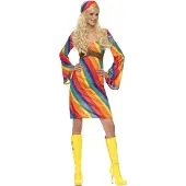Smiffy Rainbow hippie kostuum dame