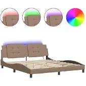 vidaXL Bedframe met LED zonder matras "Zadar" cappuccino 180x200 cm
