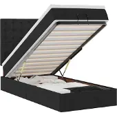 vidaXL Ottoman bed met matras 90x190cm stof zwart