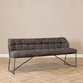 Livin24 Eetkamerbank Abel antraciet microvezel 155 cm