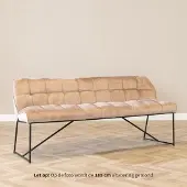 Bronx71 Velvet eetkamerbank Janna taupe 155 cm - eettafelbank - eetbank