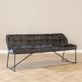 Livin24 Velvet eetkamerbank Janna antraciet 155 cm