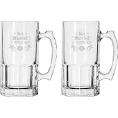 Libbey Gegraveerde set bierpullen 1ltr Just Married 8 years ago