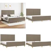 vidaXL Bedframe zonder matras stof taupe 160x200 cm