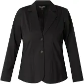Base Level Curvy regular blazer travelstof zwart female | Maat: 52