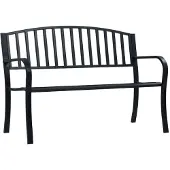 vidaXL Tuinbank 120 cm staal zwart
