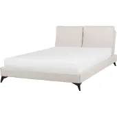 Beliani MELLE - Tweepersoonsbed - Beige - 140 x 200 cm - Chenille
