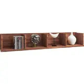 VCM Honsa wandkast Muurbevestiging 4 plankenKernnoten decor.