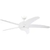 WESTINGHOUSE Bendan - Ventilator met vijf bladen, wit, wit / opaal, Woon-/ Eetkamer, Hout, Modern