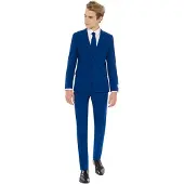 Opposuits kostuum Navy Royale blauw Jongens Polyester Reverskraag Effen - maat 170/176