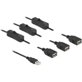 DeLOCK Cable USB Type-A male to 3 x USB Type-A female with switch 1 m