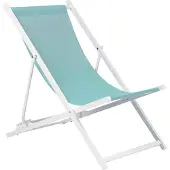 Beliani LOCRI II - Ligstoel - Turquoise/Wit - Synthetisch materiaal