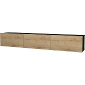 En.casa Tv-meubel Vihti zwevend 180x31x29,5 cm zwart en eiken