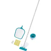 Bestway Pool cleaning kit up to 3.96m - - Aquaclear - skimmer net, float, vacuum, test strip, repair patch