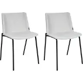 Beliani ESBON - Eetkamerstoel set van 2 - Lichtgrijs - Polyester