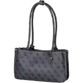 GUESS Schoudertas 'Meridian' basaltgrijs / zwart