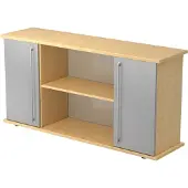 Hjh OFFICE PRO KAPA SB | Dressoir | met deuren - Esdoorn/Zilver Sideboard Rail handvat (kunststof)