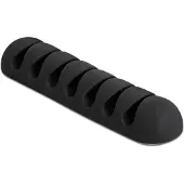 DeLOCK Cable Holder with 7 feed-throughs self-adhesive Set 6 pieces black
