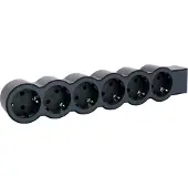 Legrand Flache Steckdosenleiste 6x Steckdose, ohne Kabel Kabel Schwarz 694580