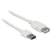 DeLOCK Easy-USB-A naar USB-A verlengkabel - USB2.0 - tot 2A / wit - 2 meter