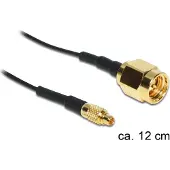 DeLOCK MMCX (m) - SMA (m) kabel - Mini Coax (1,13 mm) - 50 Ohm - 0,10 meter