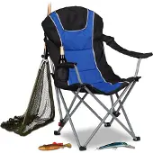 Relaxdays - campingstoel opvouwbaar - klapstoel - vouwstoel - kampeerstoel blauw