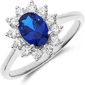 Lucardi Ring blauw / zilver / transparant