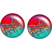 Charme Bijoux Clip Oorbellen-Tree-2 cm-Rood-Blauw