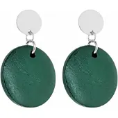 Charme Bijoux Clip oorbellen- Hout- Groen- 2.5 cm