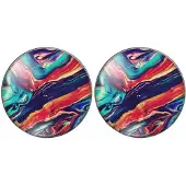 Charme Bijoux Clip oorbellen-Olga -blauw- 2 cm-geen gaatje-