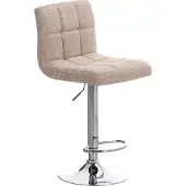 CLP Peru Barkruk - Met rugleuning - Voetsteun - Stof - creme