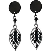 Charme Bijoux Clip oorbellen -Tampe- zwart- geen gaatje-