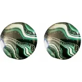 Charme Bijoux Clip oorbellen- Barbera- 2 cm- zwart-groen