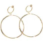 Charme Bijoux Klem oorringen -goudkleurig -6.5 cm- oorringen- Lang- geen gaatje-