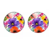 Charme Bijoux Clip Oorbellen-Nerissa-2 cm paars bloem