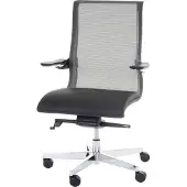 Mendler Bureaustoel MERRYFAIR Saville, bureaustoel draaistoel, leder/mesh combinatie zwart ~ Standaard