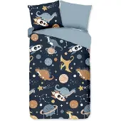 Pure kinderdekbedovertrek Spacedino - microvezel