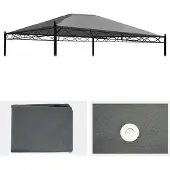 MCW Vervangende afdekking voor pergola dak paviljoen Cadiz 4x3m ~ grijs