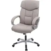 Mendler Bureaustoel -A71, directiedraaistoel, kunstleer ~ taupe-grijs