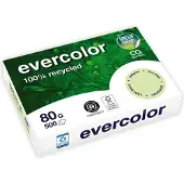 Clairefontaine Evercolor gekleurd gerecycleerd papier, A4, 80 g, 500 vel, lichtgroen - 2 stuks