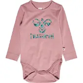 Hummel Romper l/s -HmlNete-Woodrose - - 1 jaar (80) - Rompers Lange Mouw