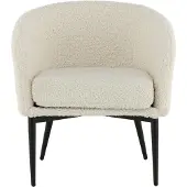 Hioshop Fluffy fauteuil teddy wit.