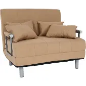Mendler Fauteuilbed -K29, inklapbare fauteuil slaapbank logeerbed, ligvlak 186x97cm stof (270g/m²) ~ crème-beige