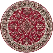 Home Collection Vloerkleed Oriental rond | kunstvezel rood 140x140 cm vloerkleden | NADUVI