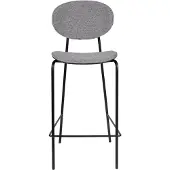 White Label Set van 2 barkrukken Angelico | polyester grijs 39x96x49 cm barkrukken | NADUVI