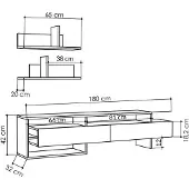 Skye Decor TV-meubel Gara | spaanplaat grijs 180x32x42 cm tv-meubels | NADUVI