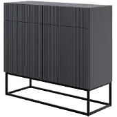 Selsey Dressoir Vesper 2 deurs 2 lades | NADUVI Collection spaanplaat zwart 100x90x38 cm dressoirs | NADUVI