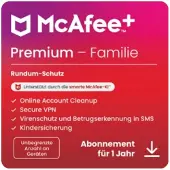 McAfee + Premium Family 1 Jaar Onbeperkt aantal apparaten
