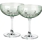 Frederik Bagger Crispy Gatsby Champagne Coupe 2 Pcs - Champagneglazen Kristalglas Emerald - 10383