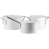 Eva Solo Eva Trio White Line Slip-Let keramisch pannenset 3-delig Roestvrij staal